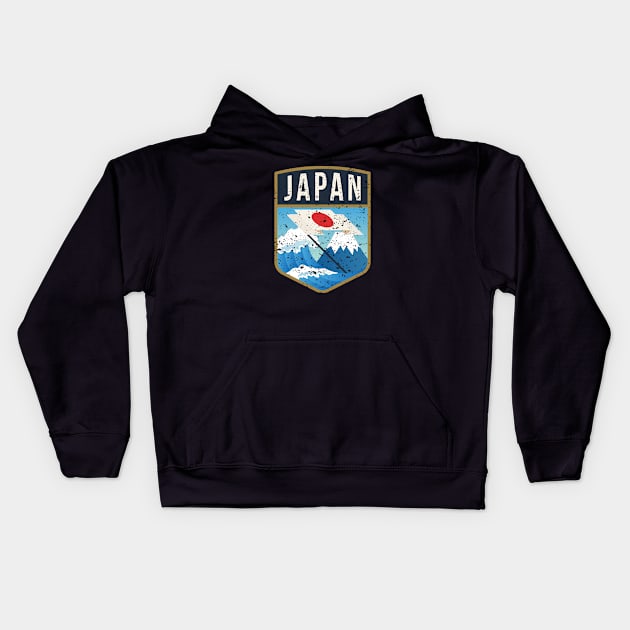 Japan Nature Emblem Kids Hoodie by Mandra